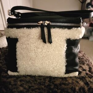 Vince Camuto leather & shearling convertible bag